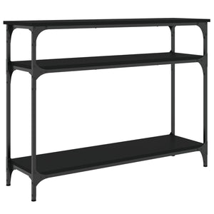 Console table black 100x29x75 cm engineered wood