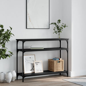 Console table black 100x29x75 cm engineered wood