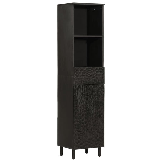 Baderomsskap svart 38x33x160 cm heltre mango