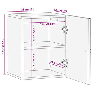 Veggskap for baderom 38x33x48 cm heltre mango