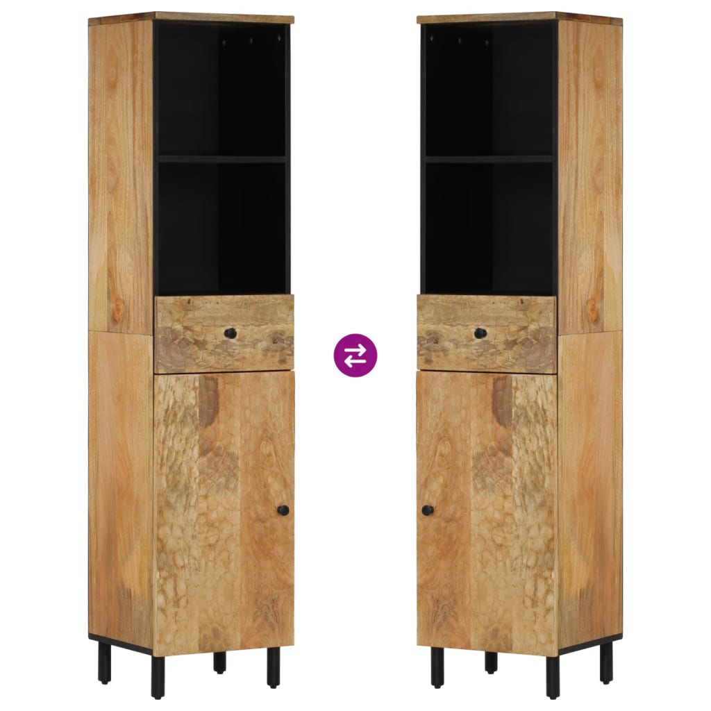 Baderomsskap 38x33x160 cm heltre mango