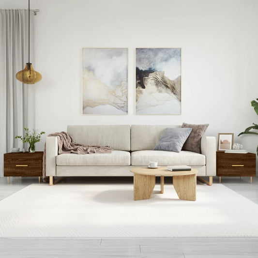 Coffee table 2 pcs brown oak 50x50x40 cm engineered wood