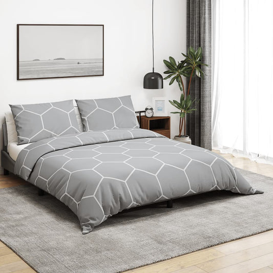Sengesett grå 200x220 cm bomull