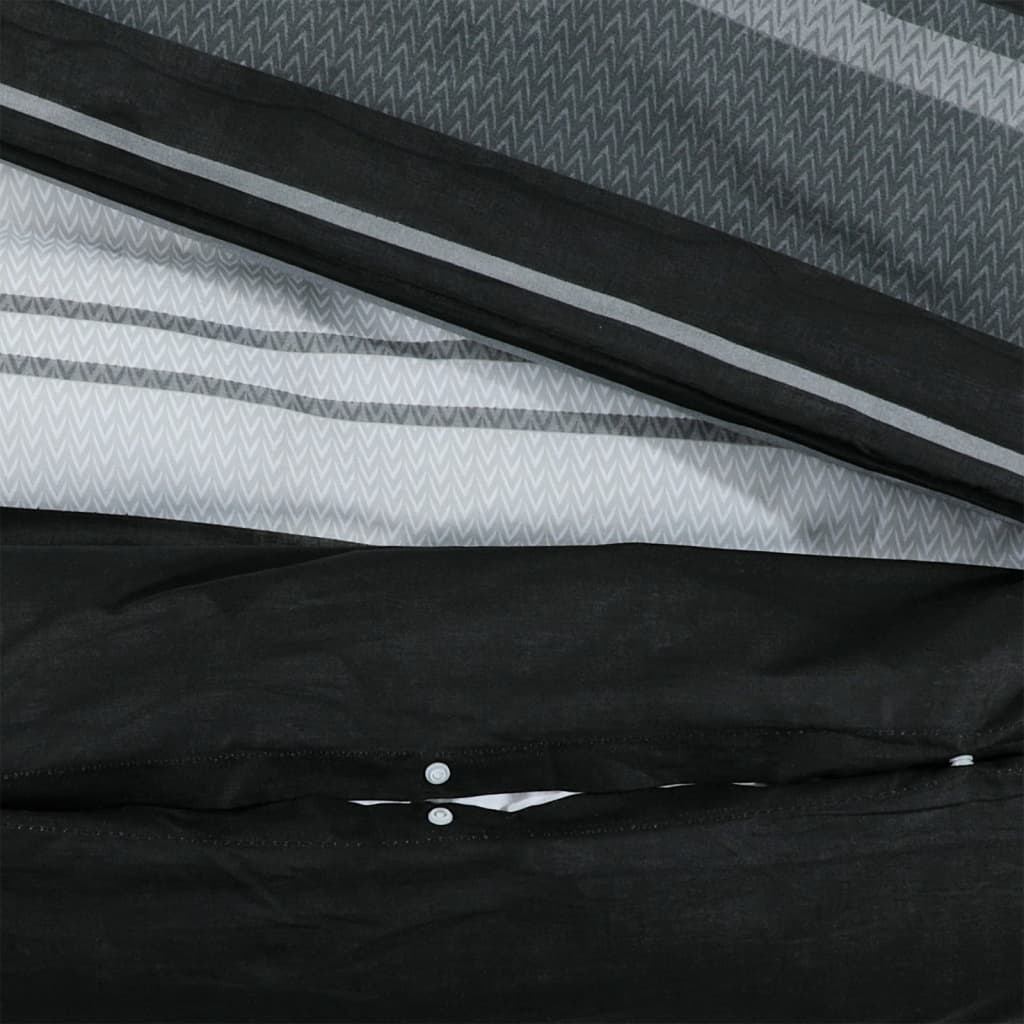 Sengesett svart og hvit 200x220 cm bomull