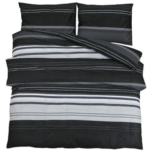 Sengesett svart og hvit 260x220 cm bomull
