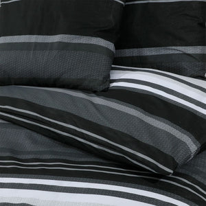 Sengesett svart og hvit 260x220 cm bomull
