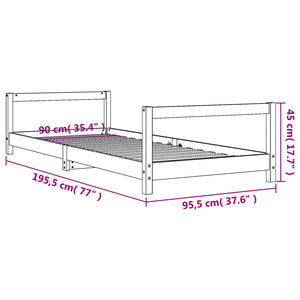 Barnesengeramme 90x190 cm heltre furu