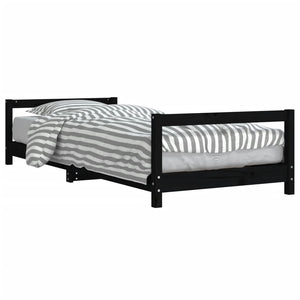 Barnesengeramme svart 90x190 cm heltre furu