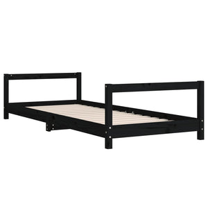 Barnesengeramme svart 90x190 cm heltre furu