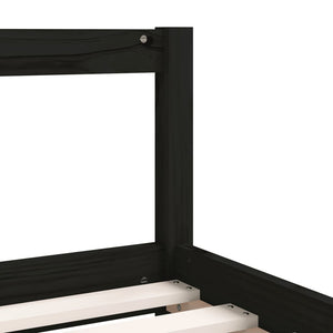 Barnesengeramme med skuffer svart 90x190 cm heltre furu