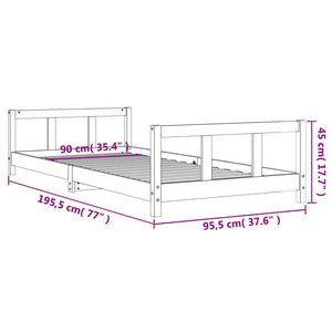 Barnesengeramme 90x190 cm heltre furu