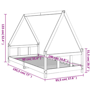 Barnesengeramme 90x190 cm heltre furu