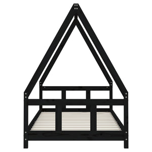 Barnesengeramme svart 90x190 cm heltre furu
