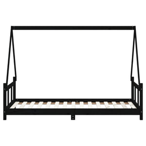 Barnesengeramme svart 90x190 cm heltre furu
