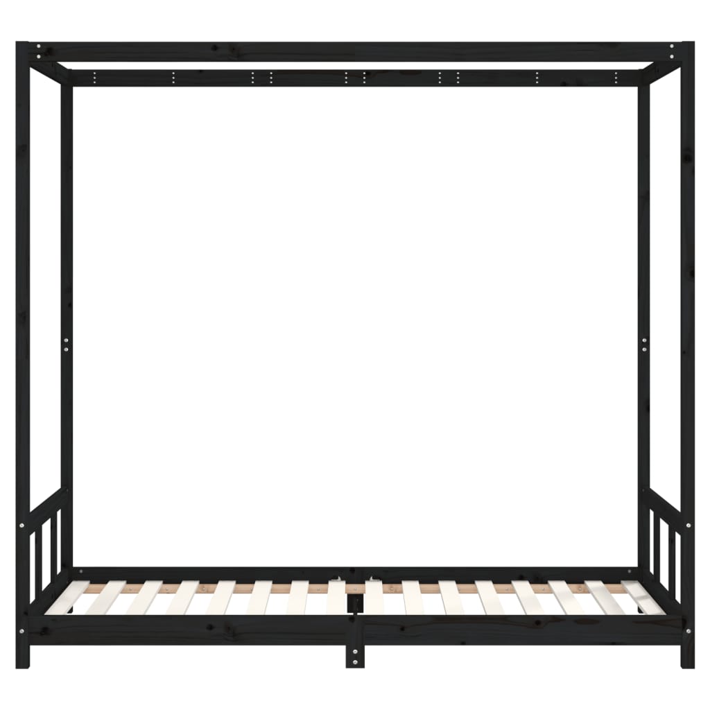 Barnesengeramme svart 90x200 cm heltre furu