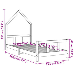Barnesengeramme 90x190 cm heltre furu