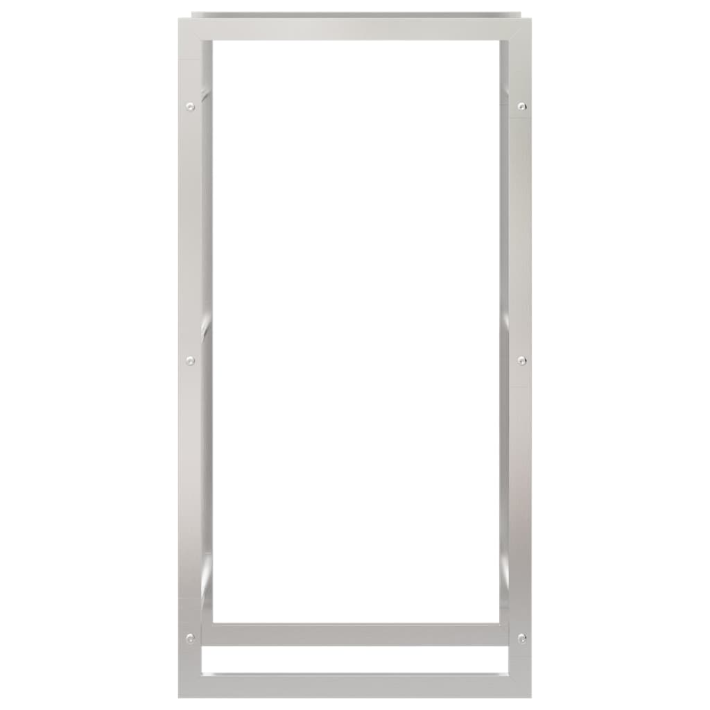 Vedstativ 80x28x154 cm rustfritt stål