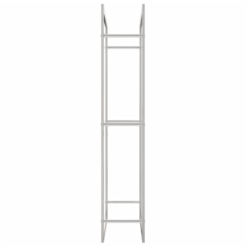 Vedstativ 80x28x154 cm rustfritt stål