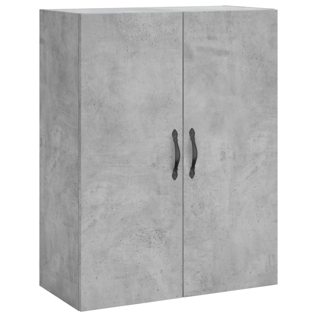 Highboard betonggrå 69,5x34x180 cm konstruert tre