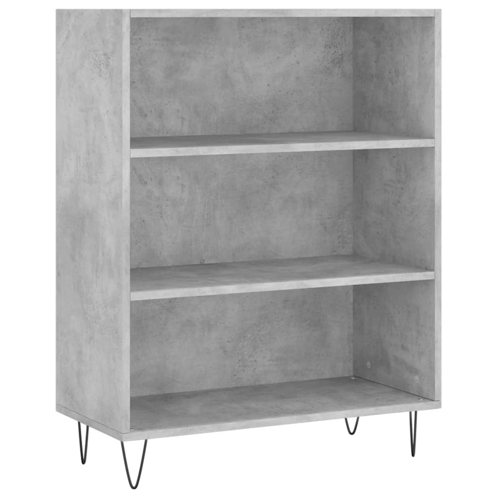 Highboard betonggrå 69,5x34x180 cm konstruert tre