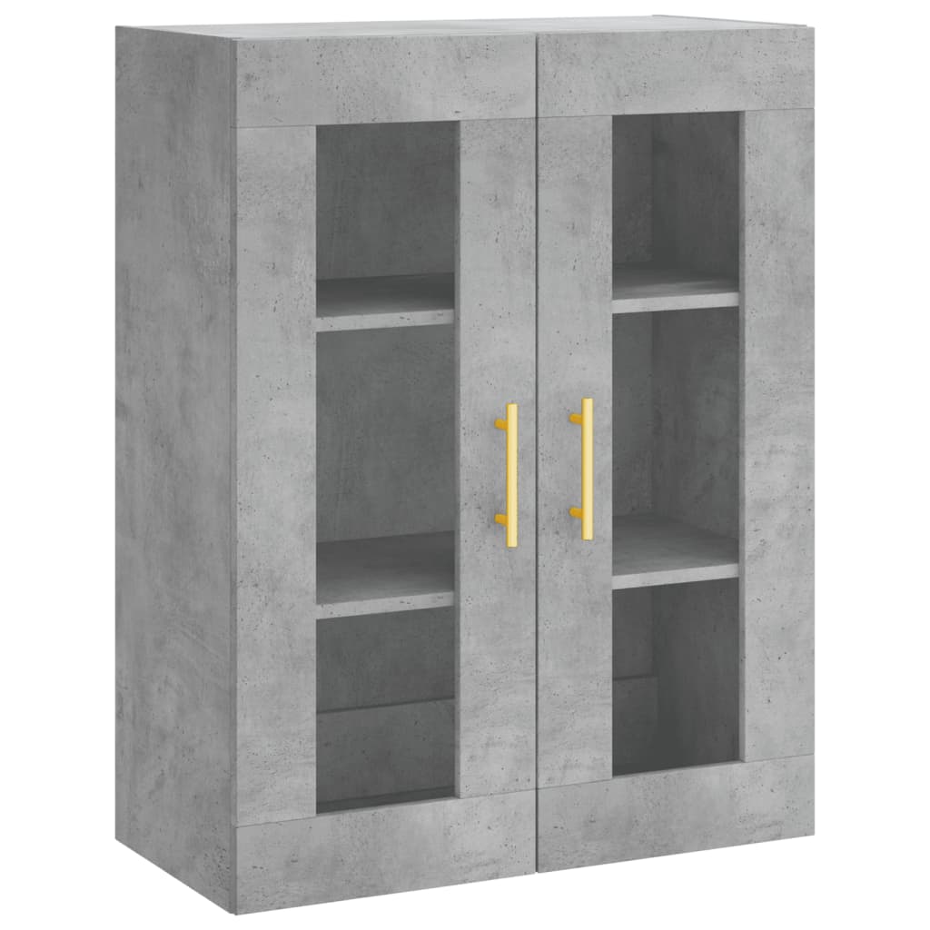 Highboard betonggrå 69,5x34x180 cm konstruert tre