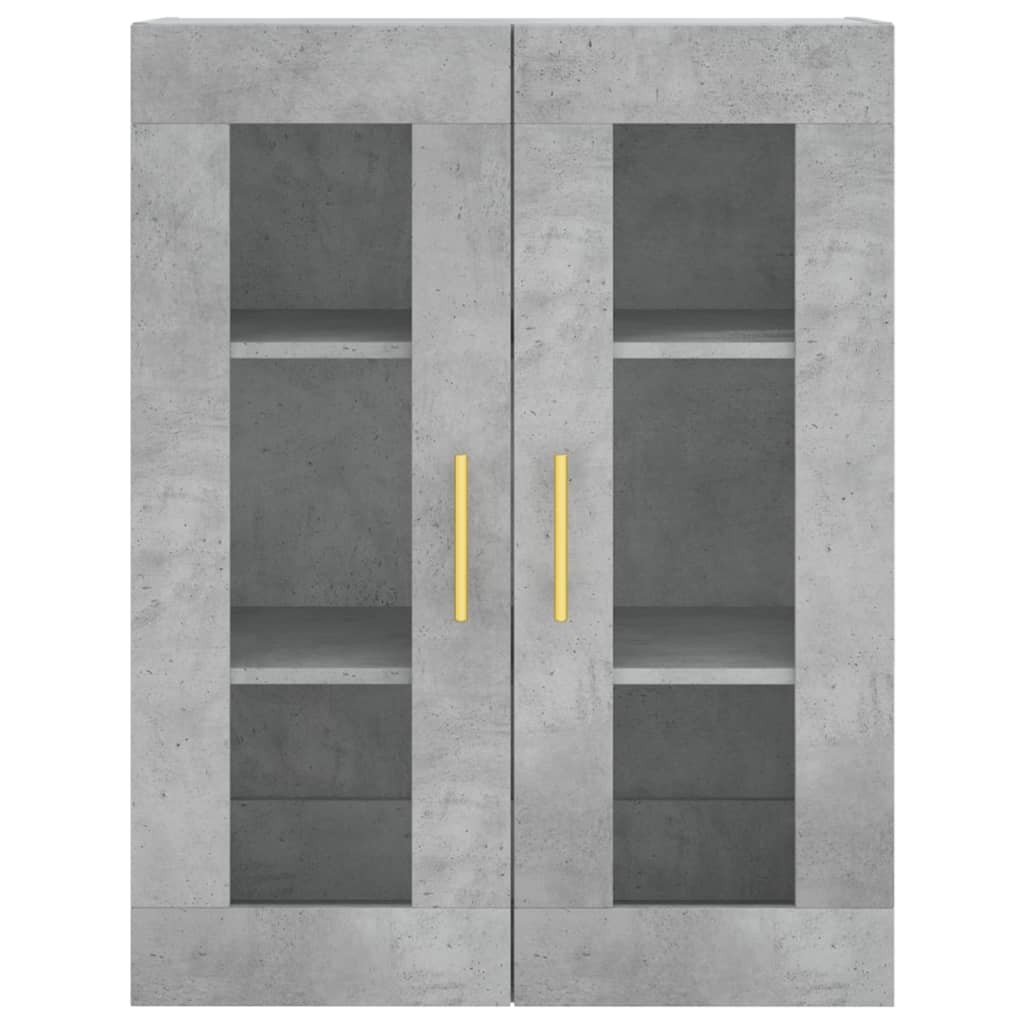 Highboard betonggrå 69,5x34x180 cm konstruert tre