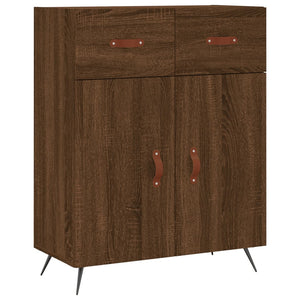 Highboard brun eik 69,5x34x180 cm konstruert tre