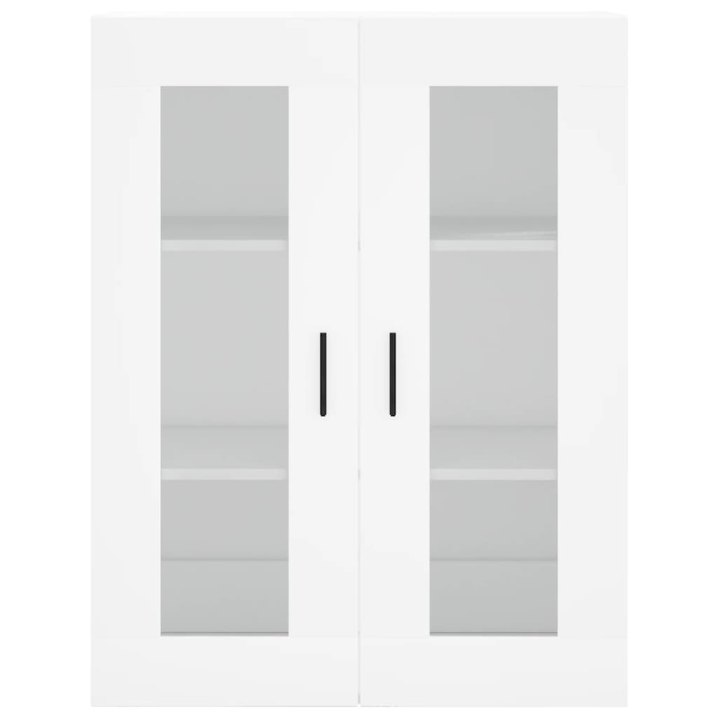 Highboard hvit 69,5x34x180 cm konstruert tre