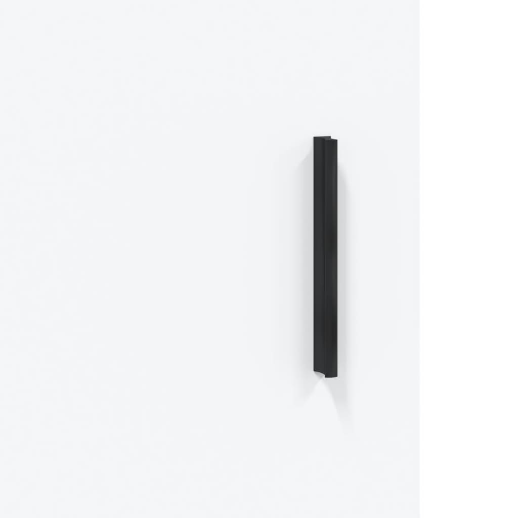 Highboard hvit 69,5x34x180 cm konstruert tre
