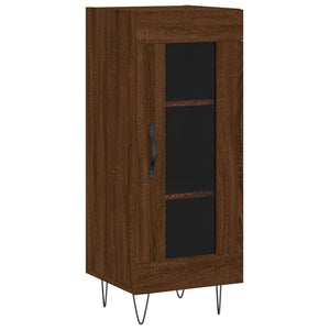 Highboard brun eik 34,5x34x180 cm konstruert tre