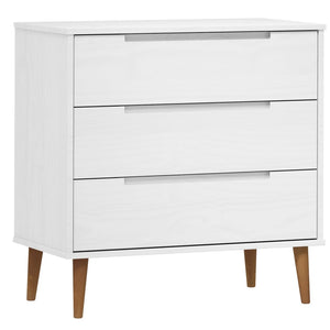 Kommode MOLDE hvit 80x40x80 cm heltre furu