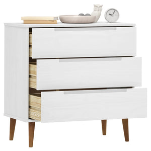 Kommode MOLDE hvit 80x40x80 cm heltre furu