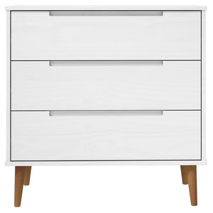 Kommode MOLDE hvit 80x40x80 cm heltre furu