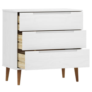 Kommode MOLDE hvit 80x40x80 cm heltre furu