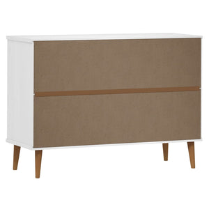 Kommode MOLDE hvit 113x40x80 cm heltre furu