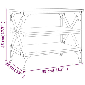 Sidebord svart 55x38x45 cm konstruert tre