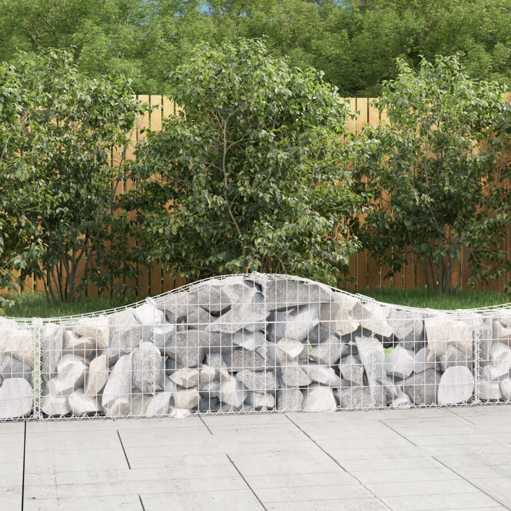 Gabionkurver buede 13 stk 200x30x40/60 cm galvanisert jern