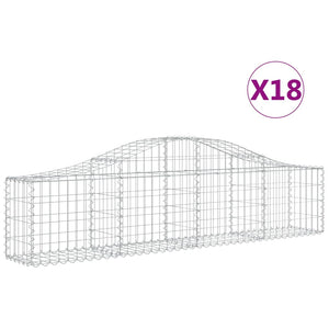 Gabionkurver buede 18 stk 200x30x40/60 cm galvanisert jern