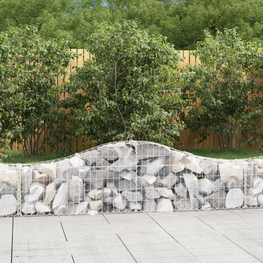 Gabionkurver buede 18 stk 200x30x40/60 cm galvanisert jern