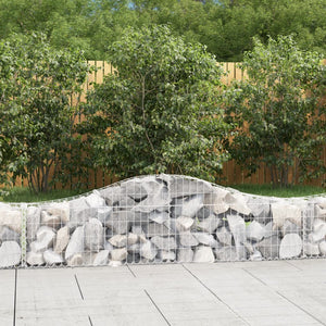 Gabionkurver buede 18 stk 200x30x40/60 cm galvanisert jern