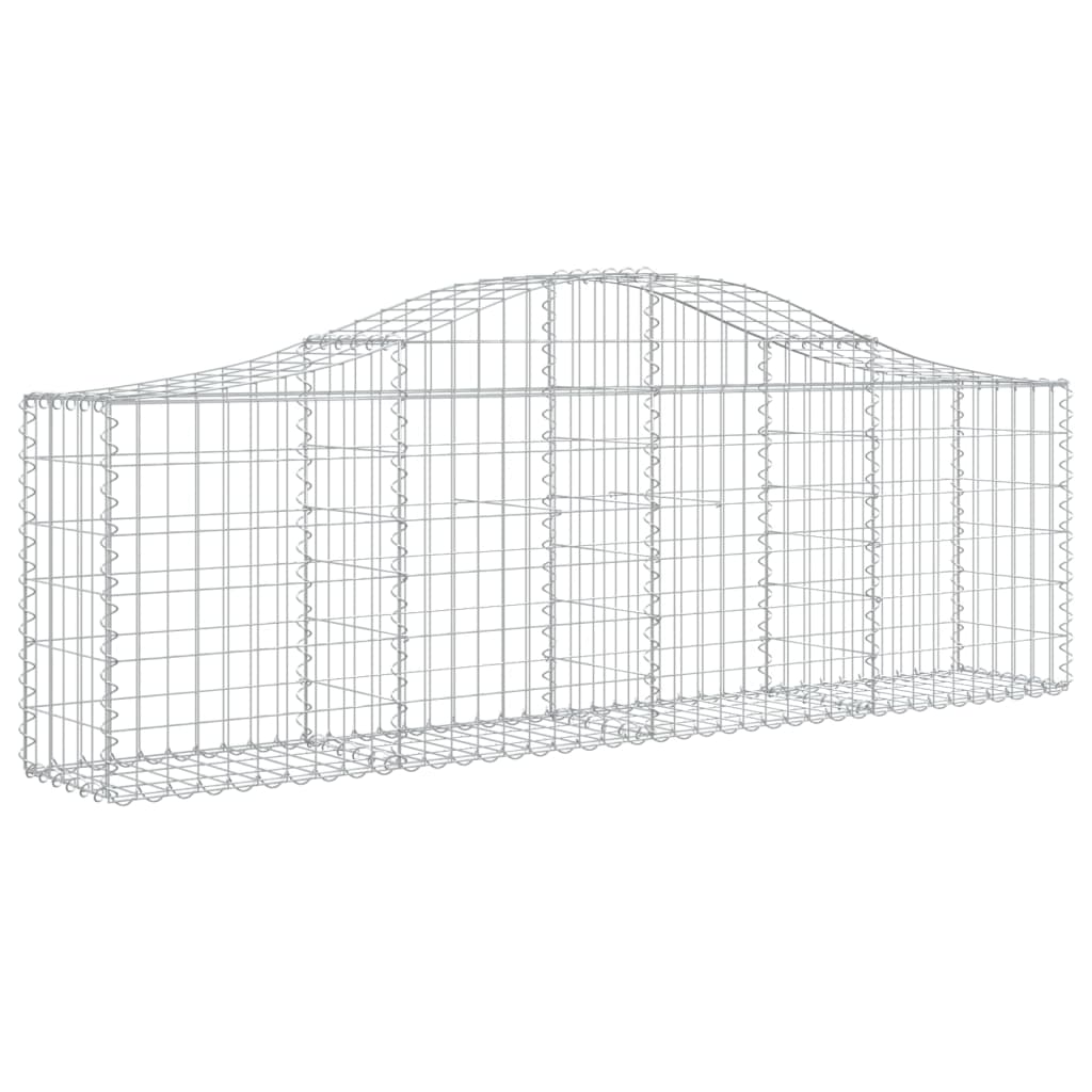 Gabion baskets curved 8 pcs 200x30x60/80 cm galvanized iron