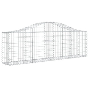 Gabion baskets curved 8 pcs 200x30x60/80 cm galvanized iron