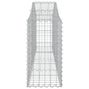 Gabion baskets curved 8 pcs 200x30x60/80 cm galvanized iron