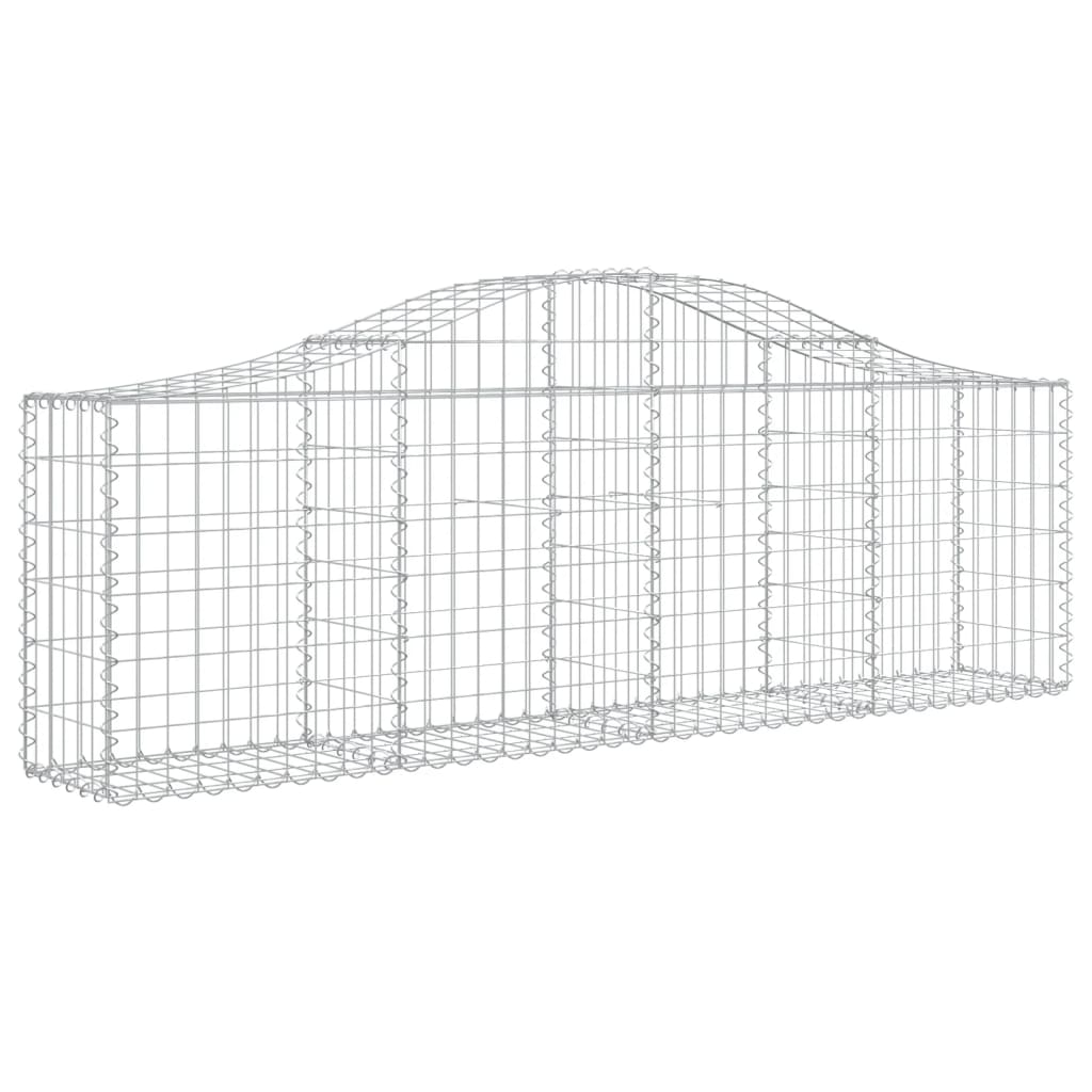 Gabionkurver buede 15 stk 200x30x60/80 cm galvanisert jern