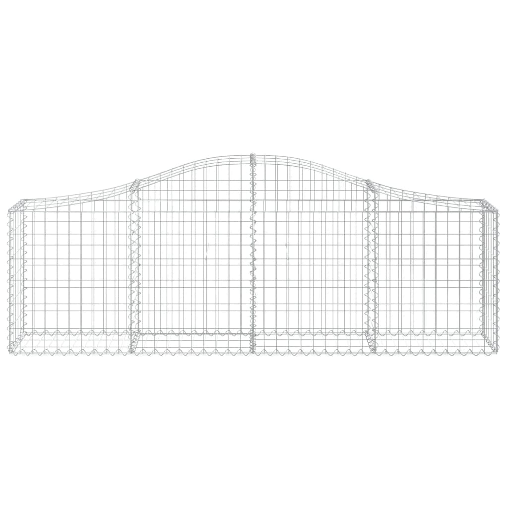 Gabionkurver buede 15 stk 200x30x60/80 cm galvanisert jern