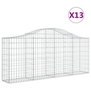 Gabionkurver buede 13 stk 200x30x80/100 cm galvanisert jern
