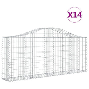 Gabionkurver buede 14 stk 200x30x80/100 cm galvanisert jern