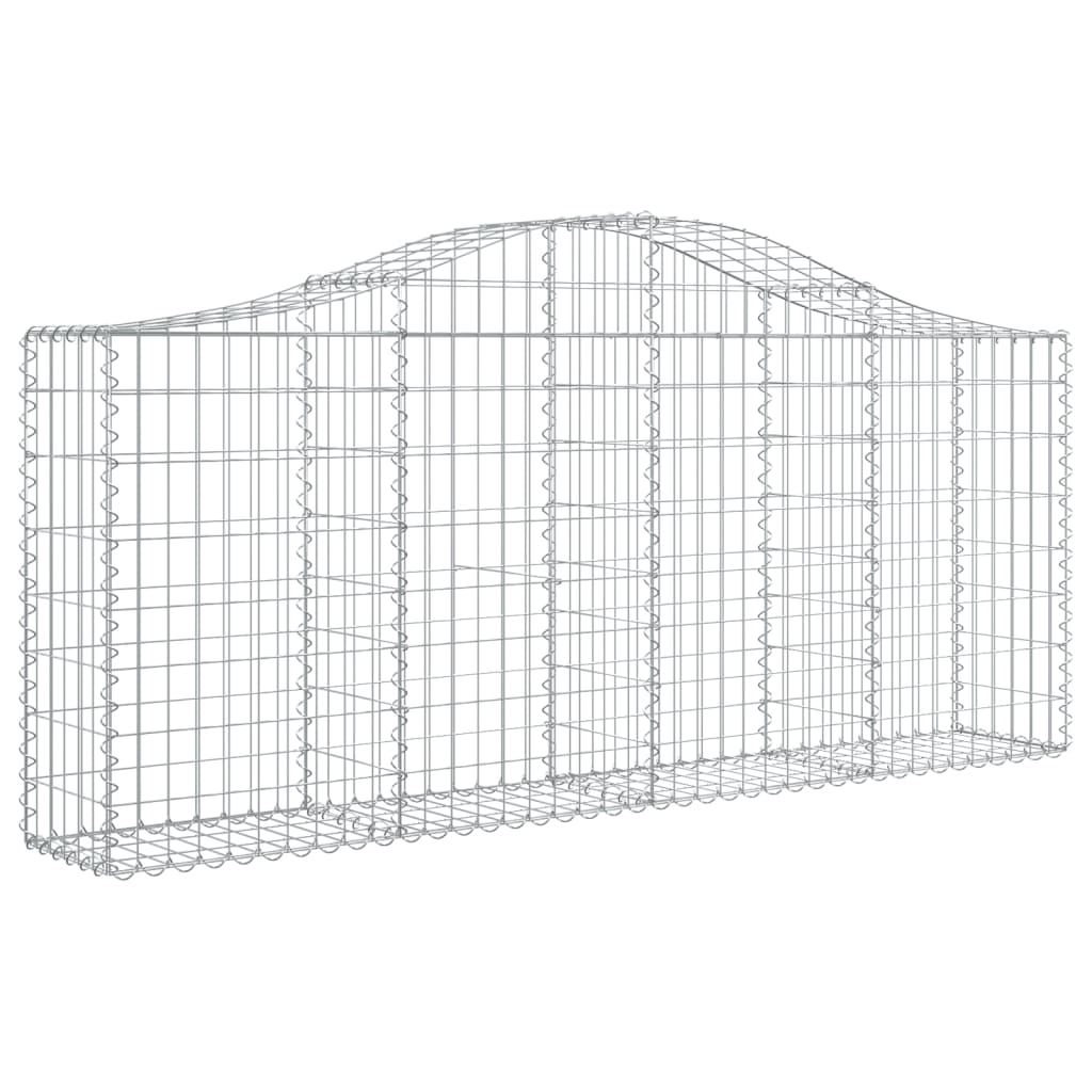 Gabionkurver buede 15 stk 200x30x80/100 cm galvanisert jern
