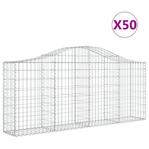 Gabionkurver buede 50 stk 200x30x80/100 cm galvanisert jern