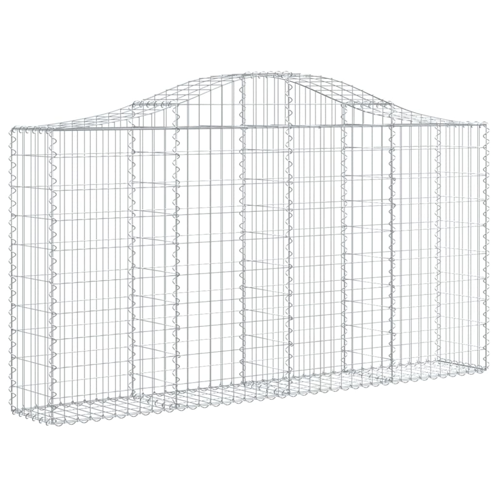 Gabionkurver buede 14 stk 200x30x100/120 cm galvanisert jern